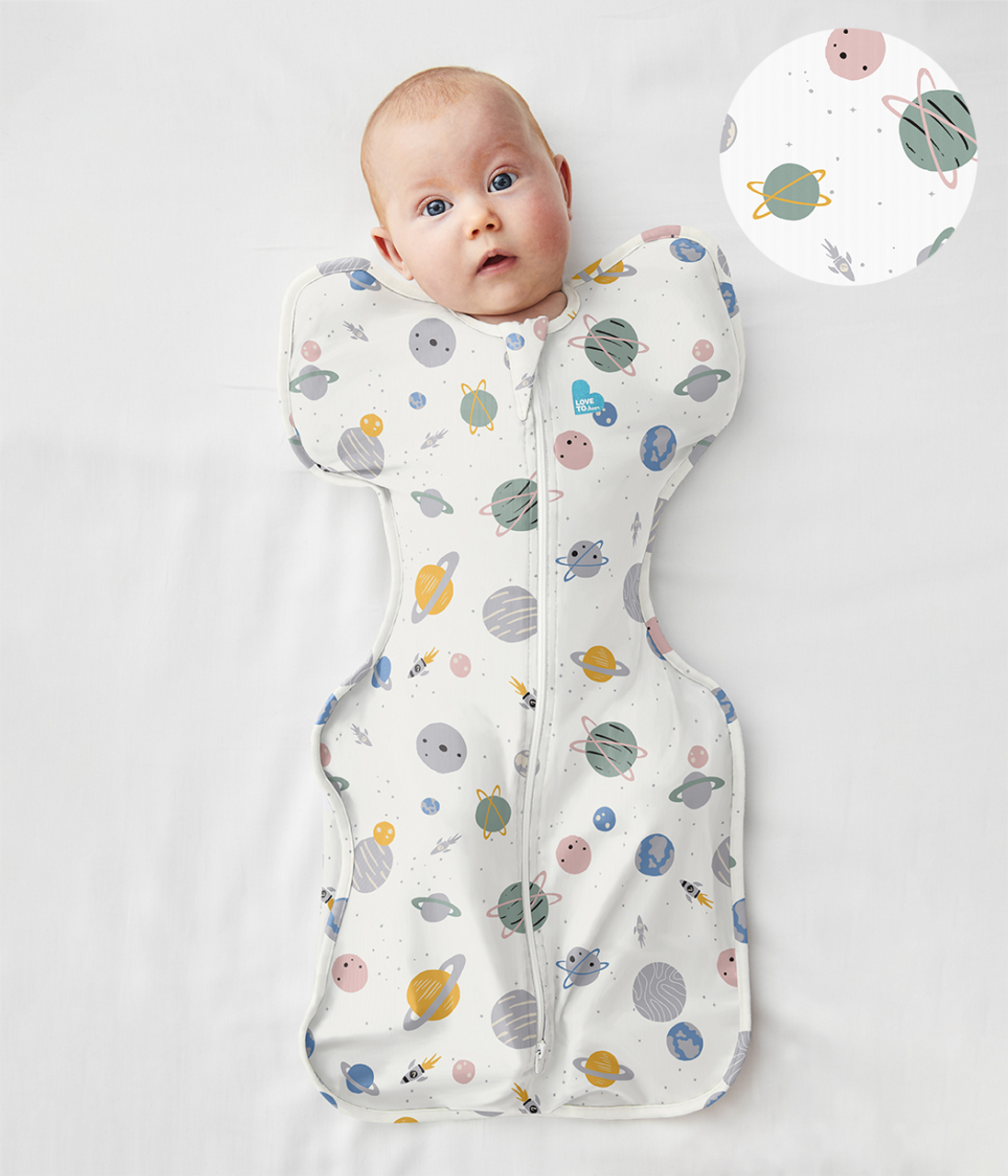 Swaddle Up™ 0.2 TOG (75-81°F) White Space Cotton