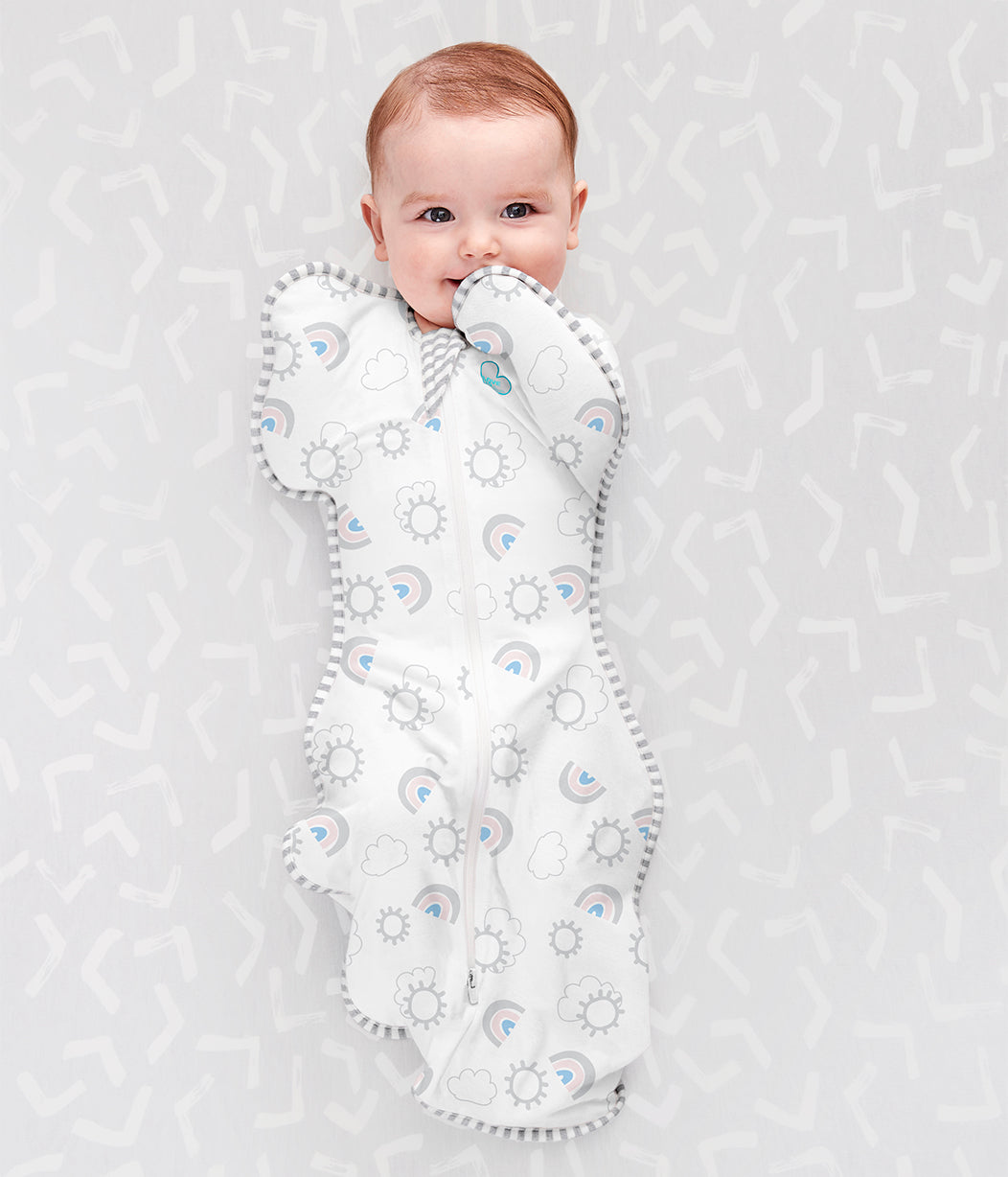 Swaddle Up™ 1.0 TOG (68-75°F) White Rainbow Original Cotton