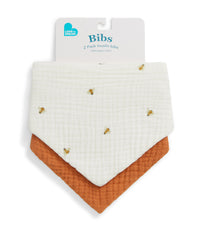 Bib 2 Pack Cotton Cream Bees
