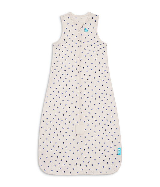Sleep Bag Sleeveless 0.2 TOG Cotton Cream Bugsy Blue