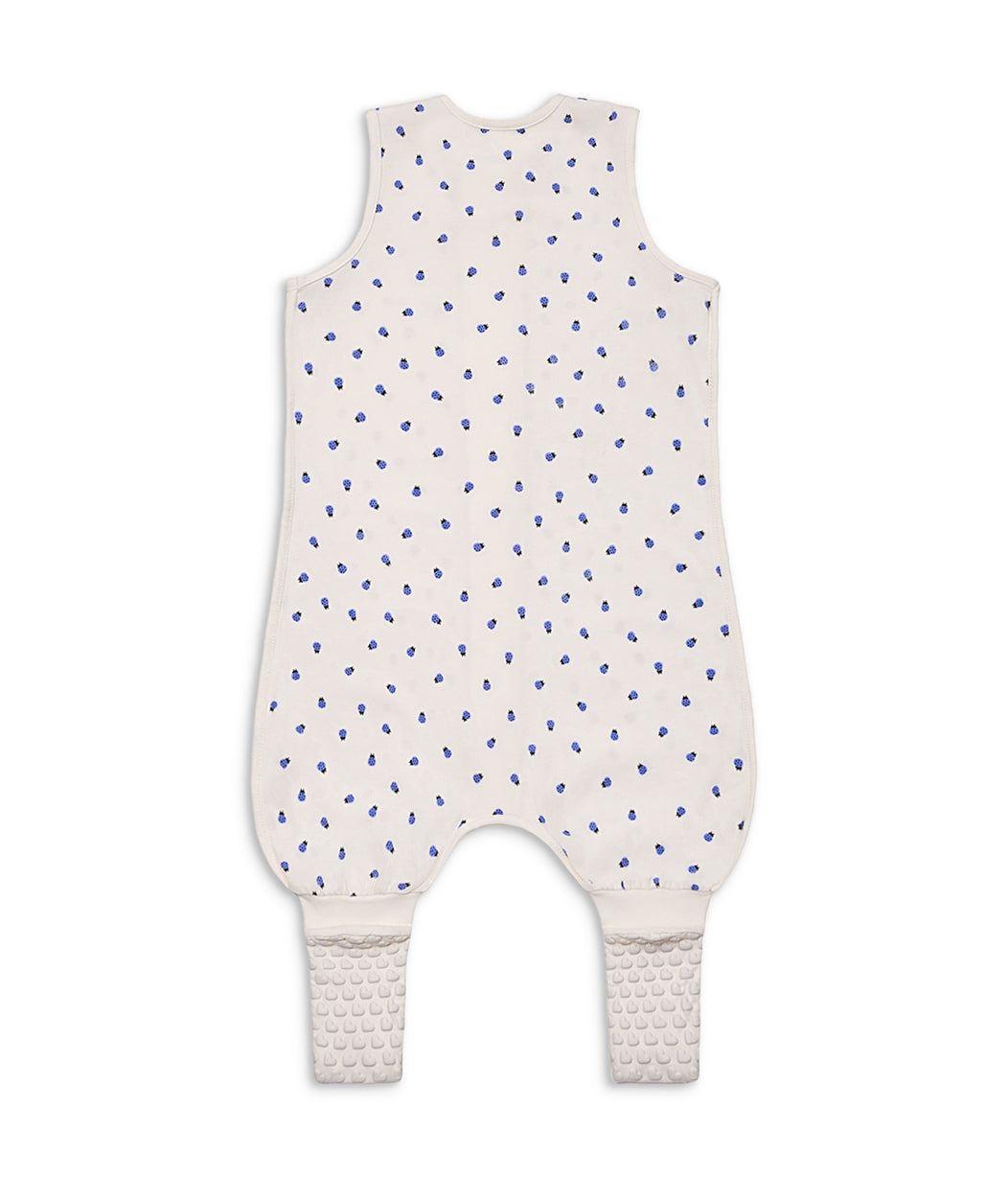 Sleep Suit Sleeveless 0.2 TOG Cotton Cream Bugsy Blue