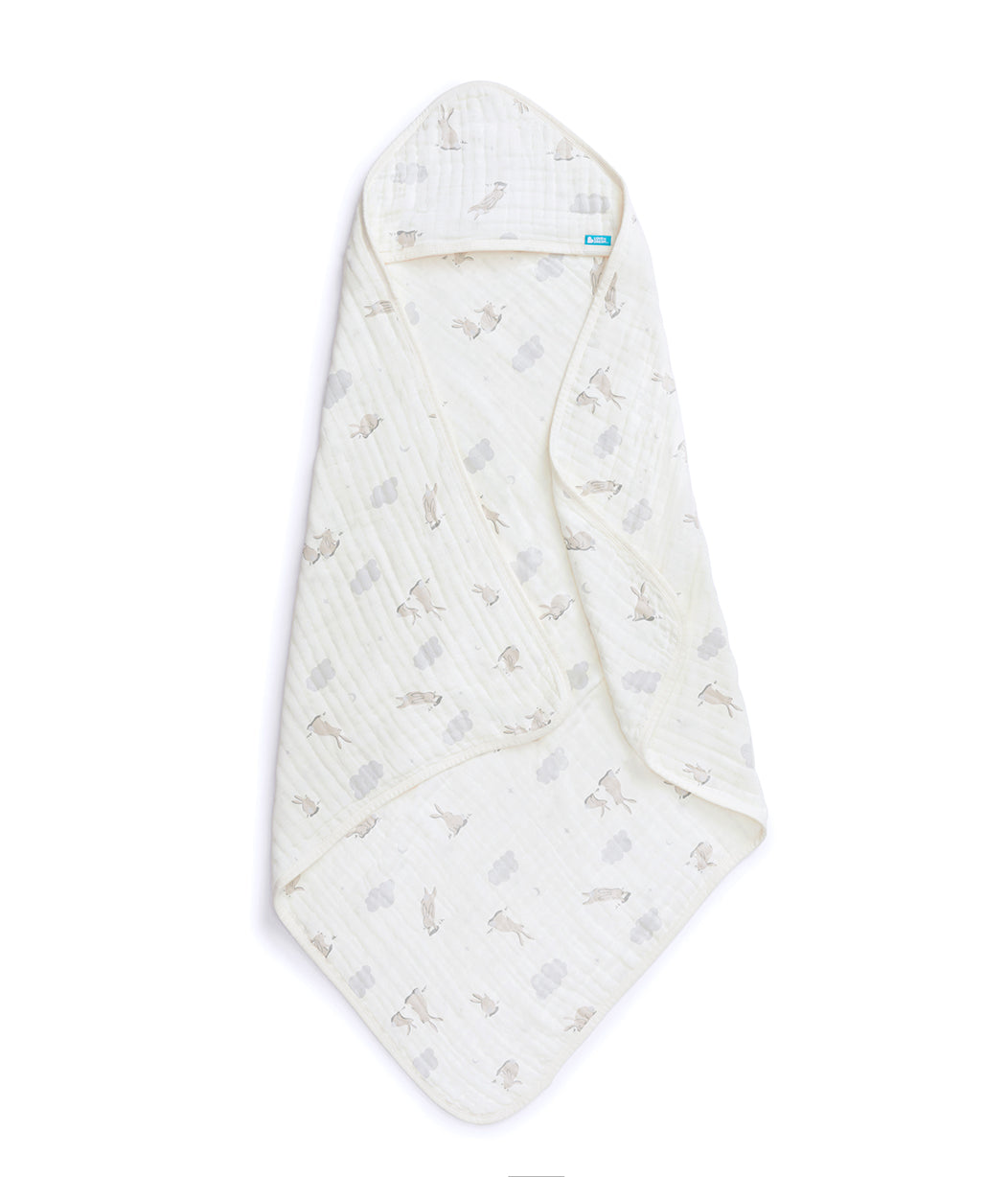 Hooded Towel Cotton Blend White Cloud Bunnies
