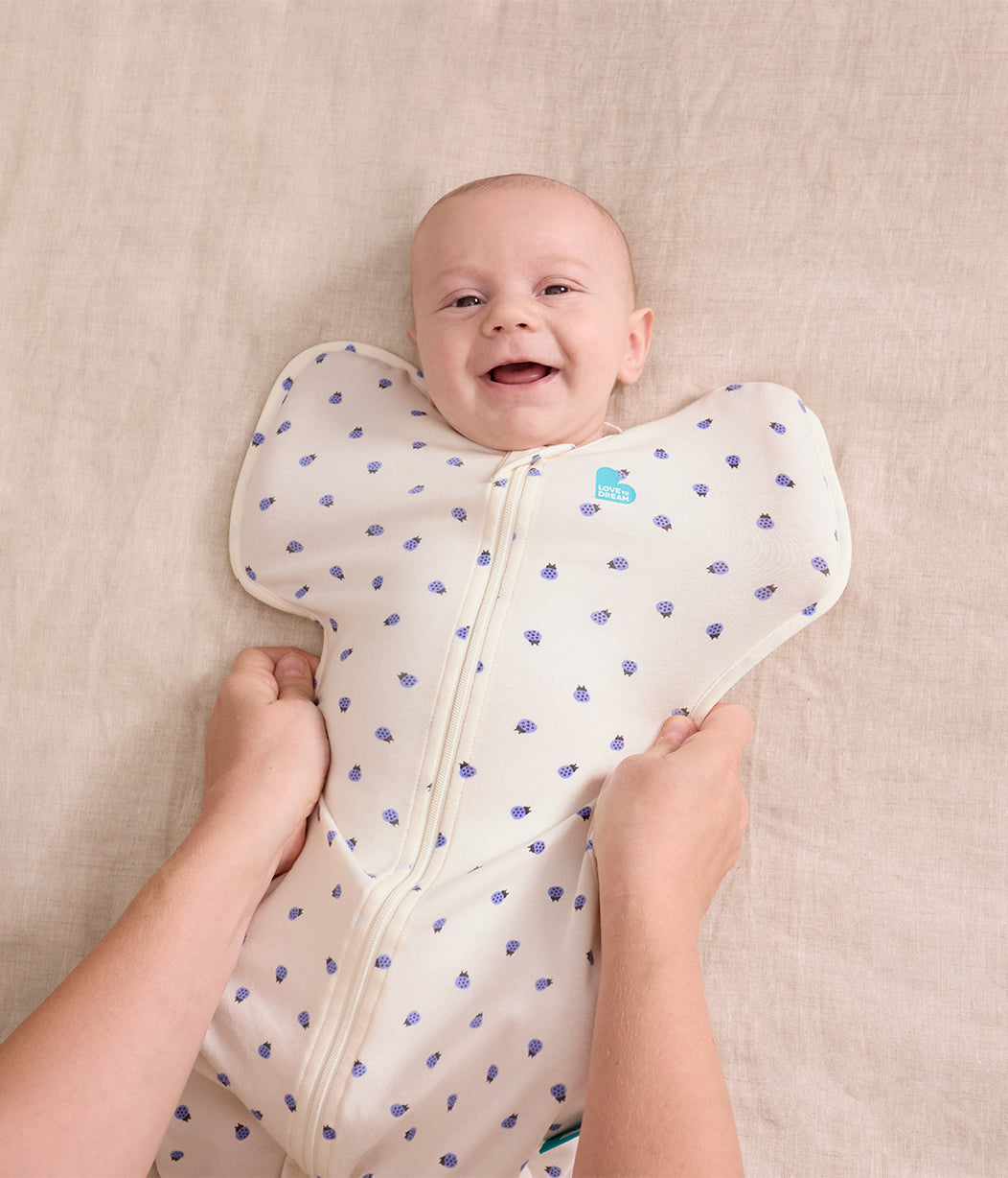 Swaddle Up™ 0.2 TOG Cotton Cream Bugsy Blue