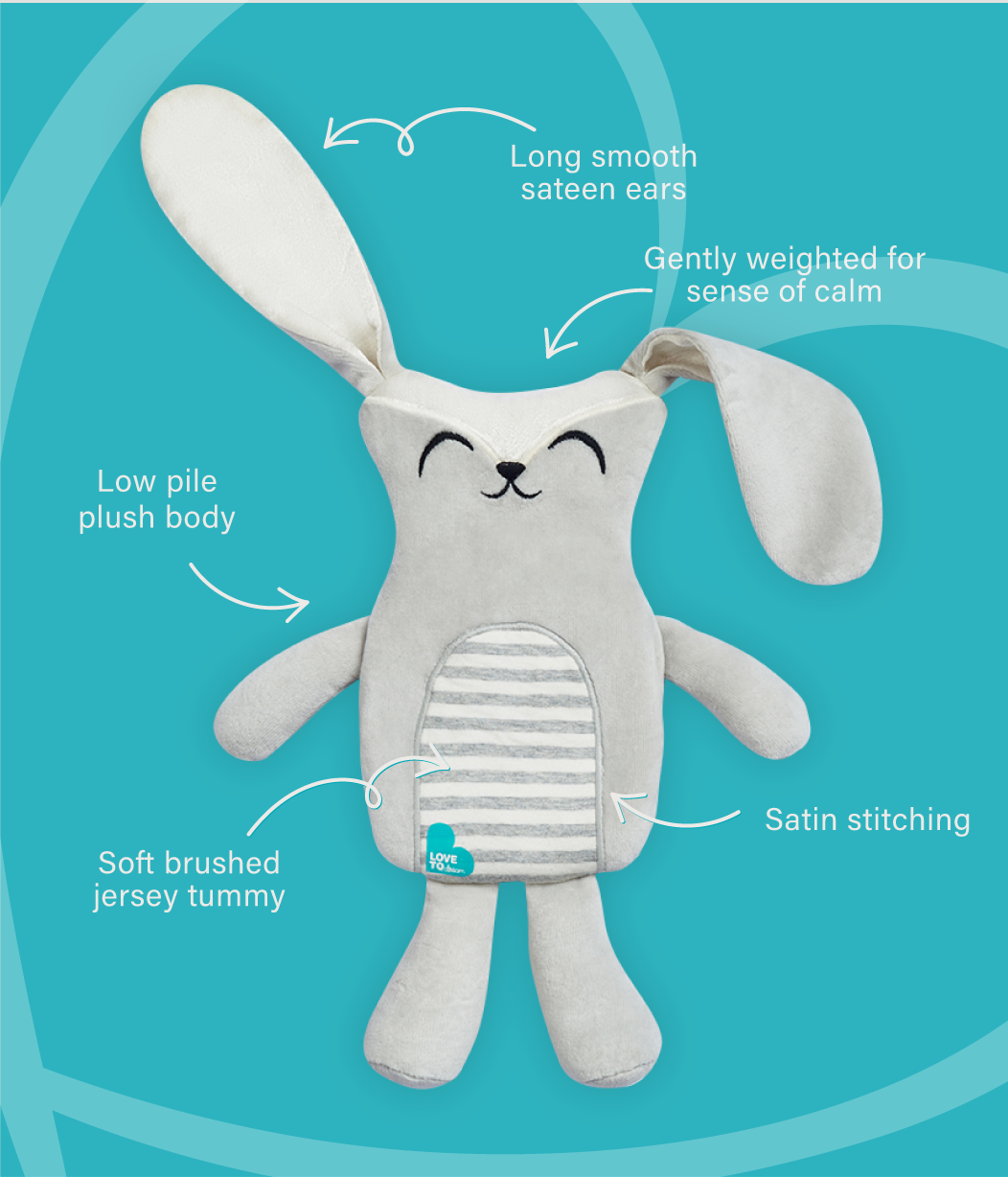 Self-Soothing Toy Gray Stevie The Bunny™