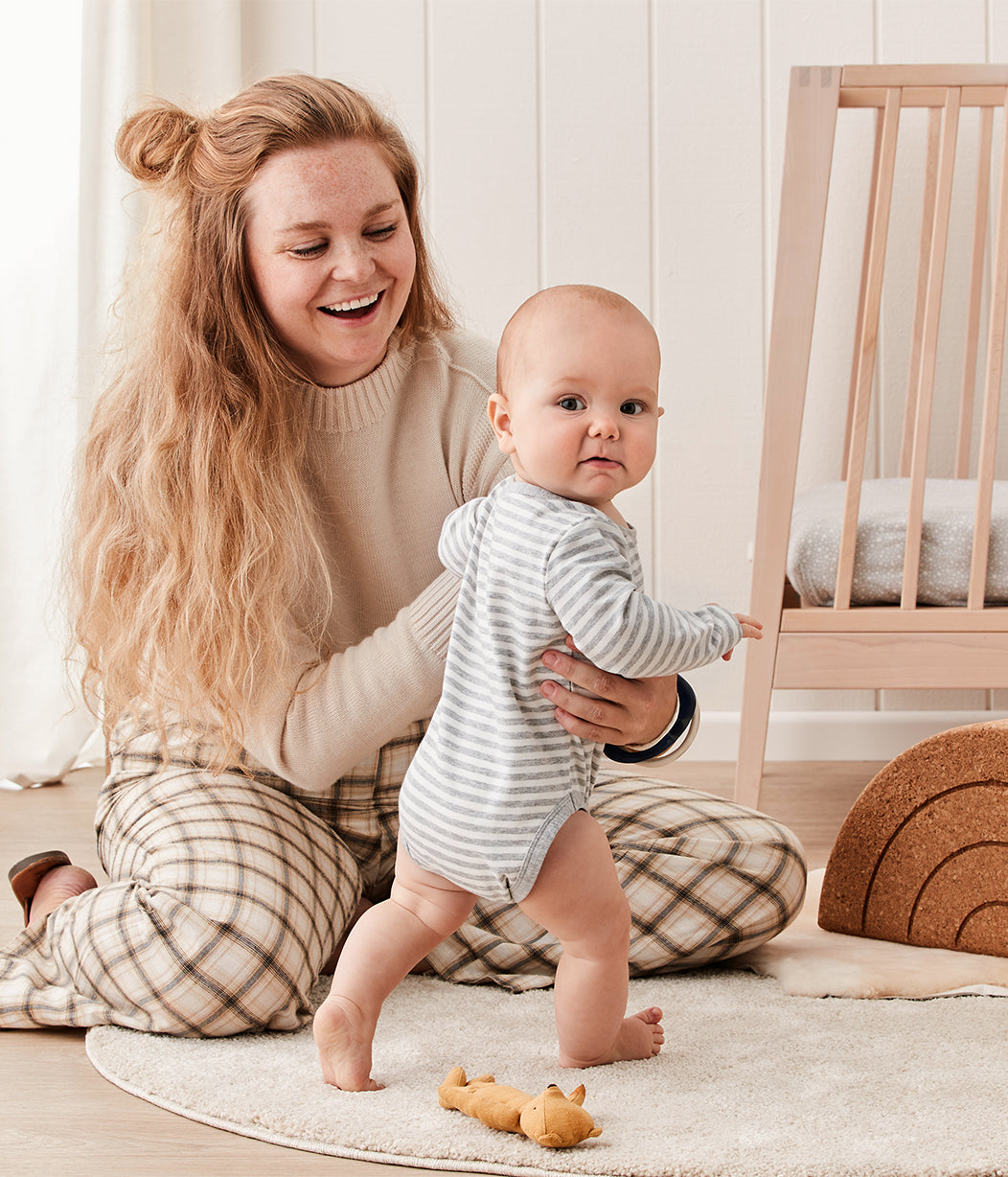 Longsleeve Bodysuit Gray Stripe