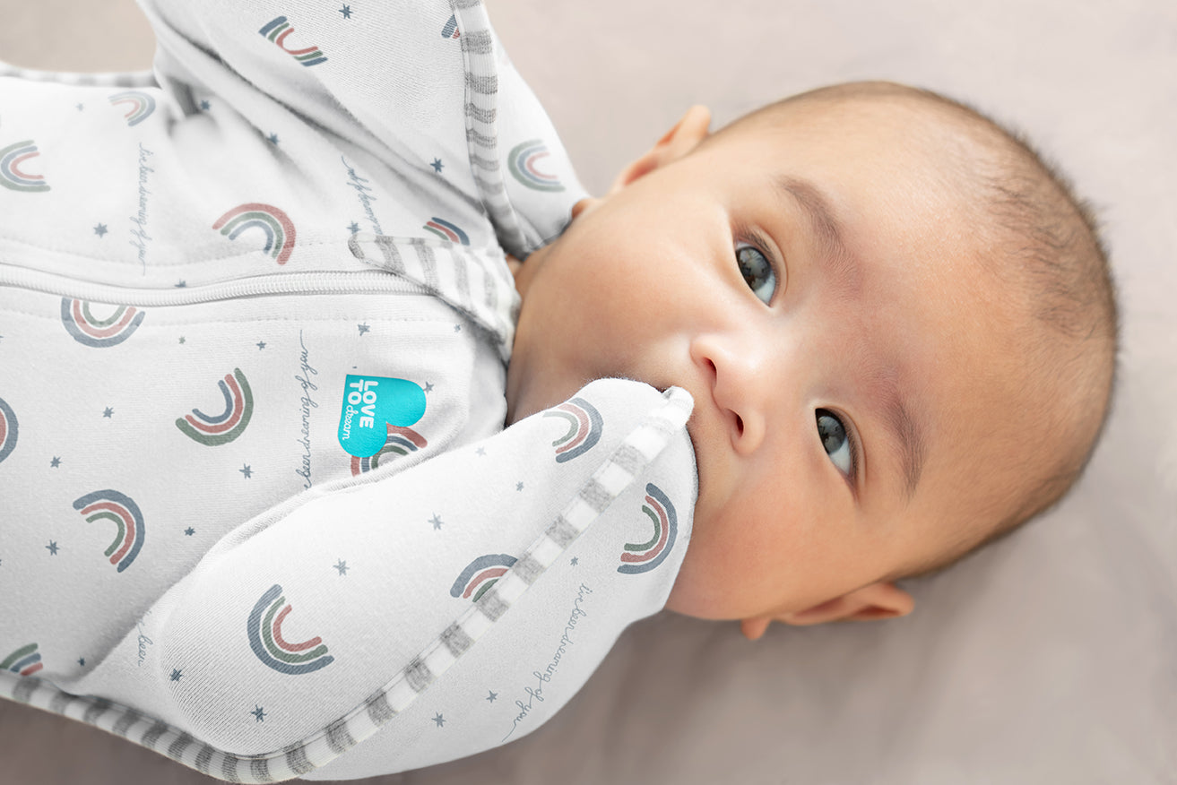 Swaddle Up™ 1.0 TOG (68-75°F) White Rainbow Dream Original Cotton