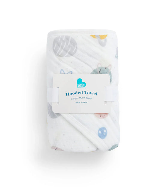 Baby Bath Bundle | Hooded Towel, Wash Cloth | Blush Rocket | White Rocket