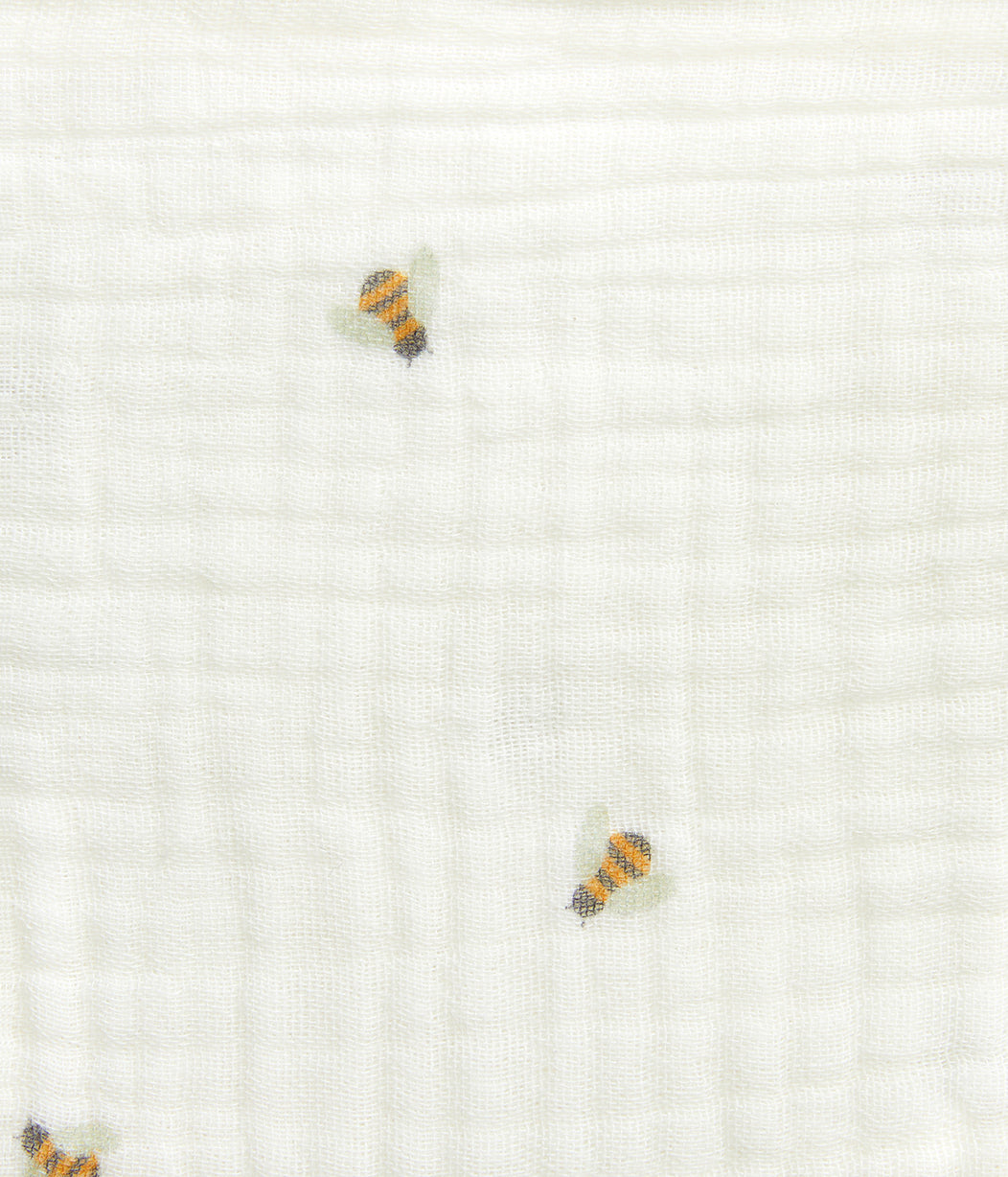 Bib 2 Pack Cotton Cream Bees