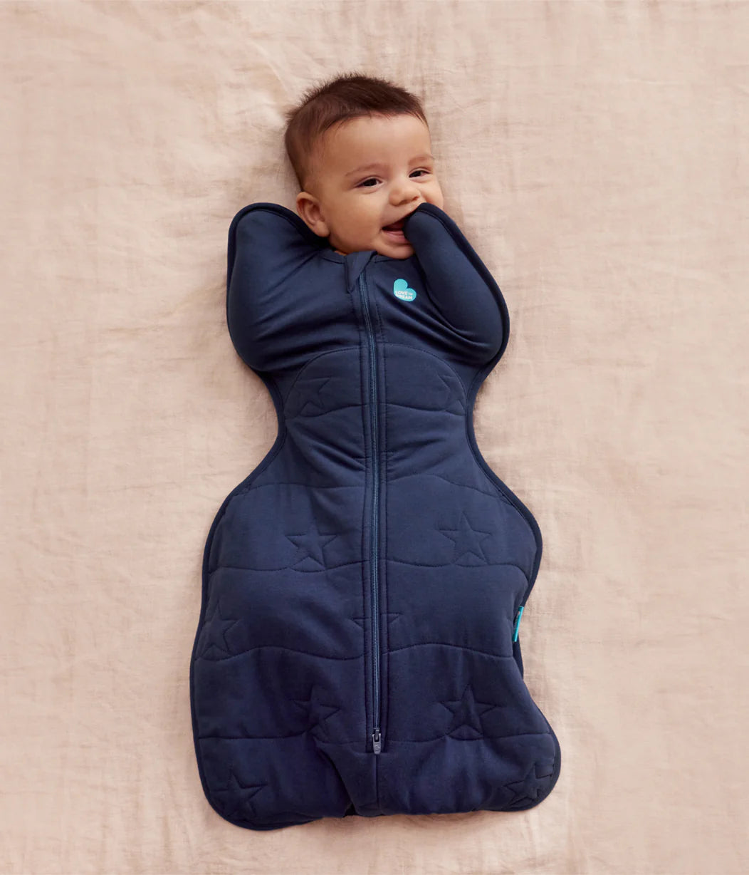 Swaddle Up & Romper Bundle | 3.5 TOG | Navy Quilting | Cream Bows