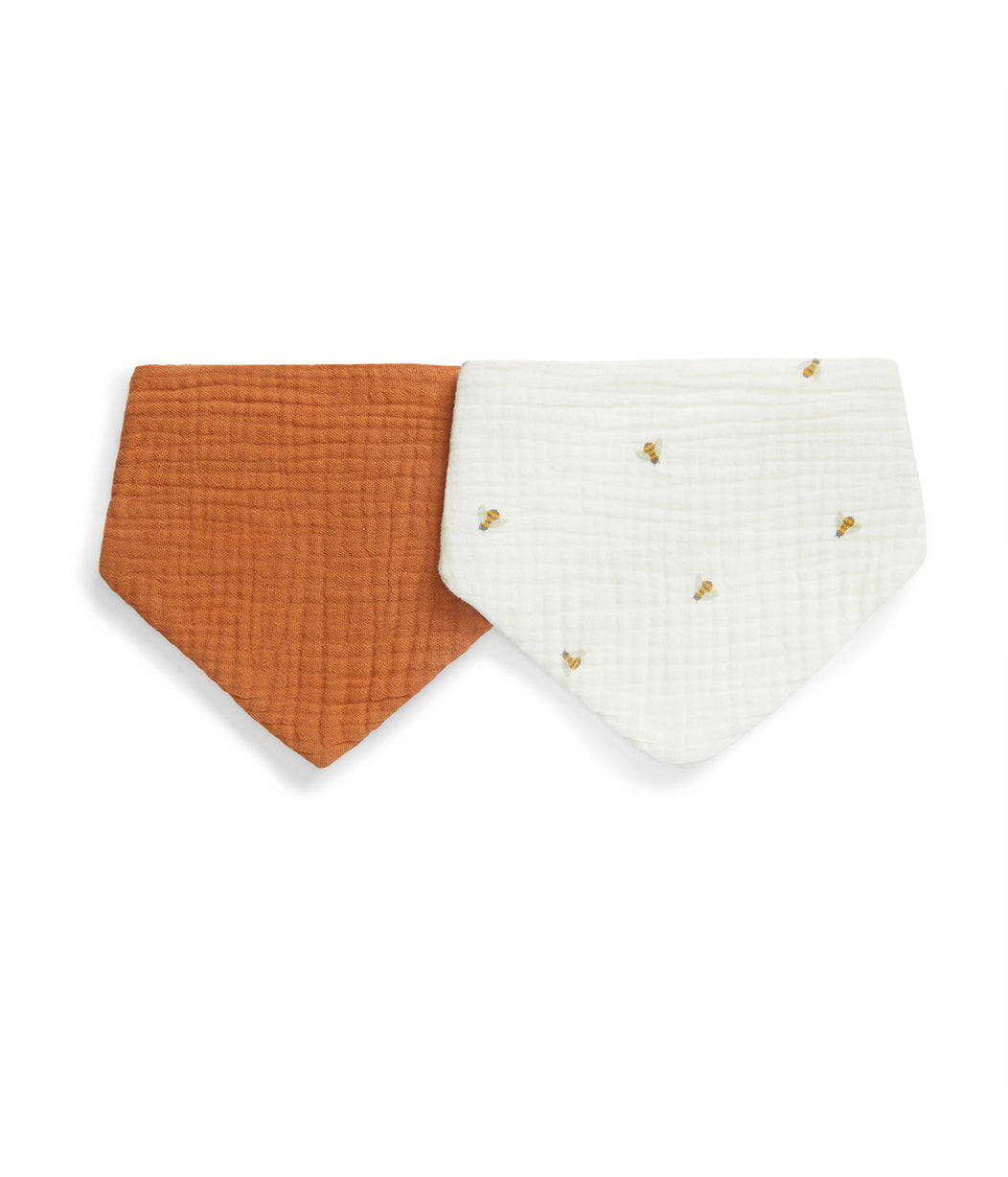 Bib 2 Pack Cotton Cream Bees