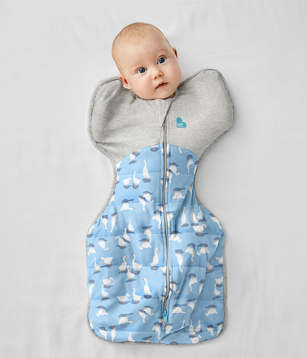 Swaddle Up™ 2.5 TOG (61-68°F) Dusty Blue Silly Goose Quilted Cotton