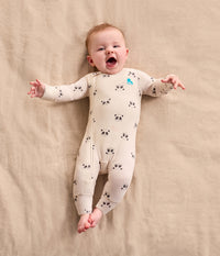 Romper Snug Fit Viscose from Bamboo Cream Sleepy Pandas
