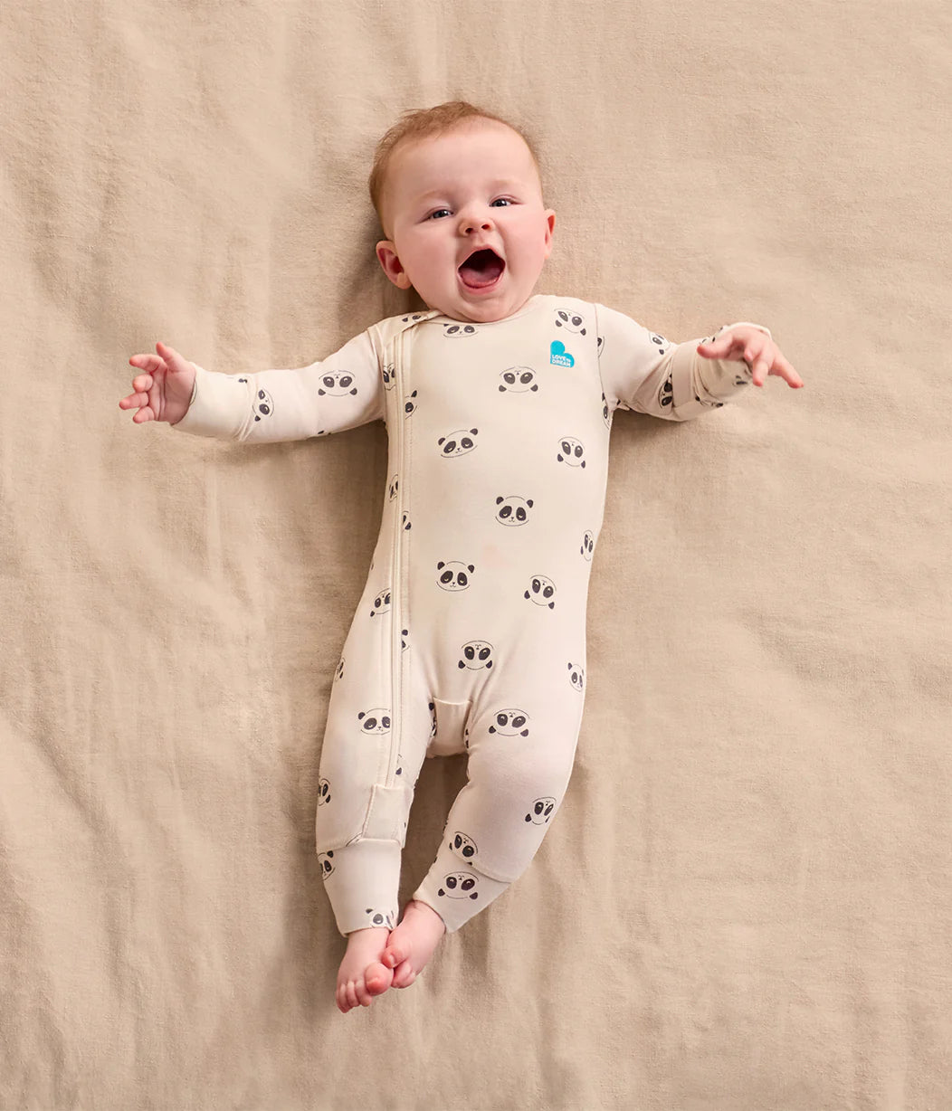 Swaddle Up & Romper Bundle | 2.5 TOG | Rose Pebble | Cream Sleepy Pandas