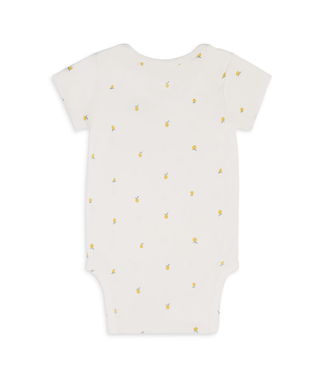 Bodysuit Short Sleeve Snug Fit Viscose from Bamboo Cream Lemons