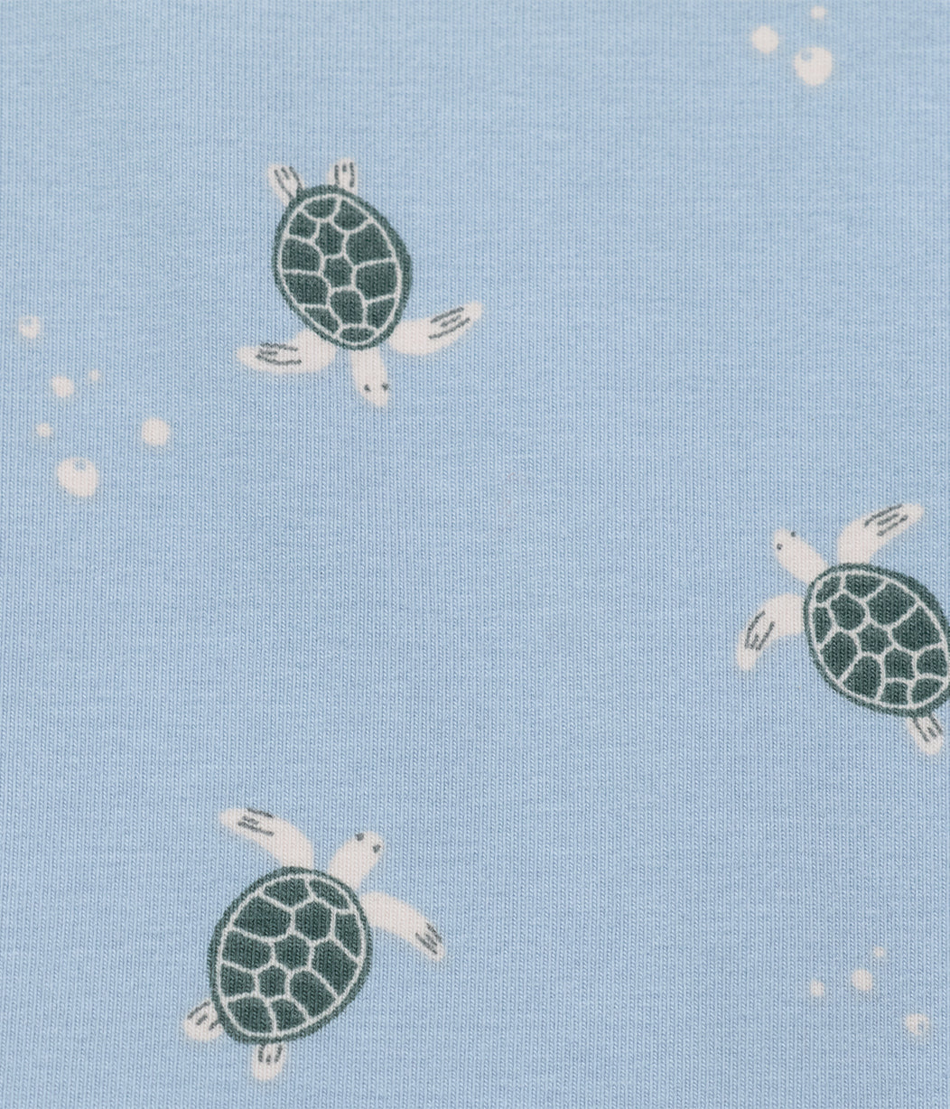 Kids Pajama Set Long Sleeve Snug Fit Viscose from Bamboo Mist Blue Turtally