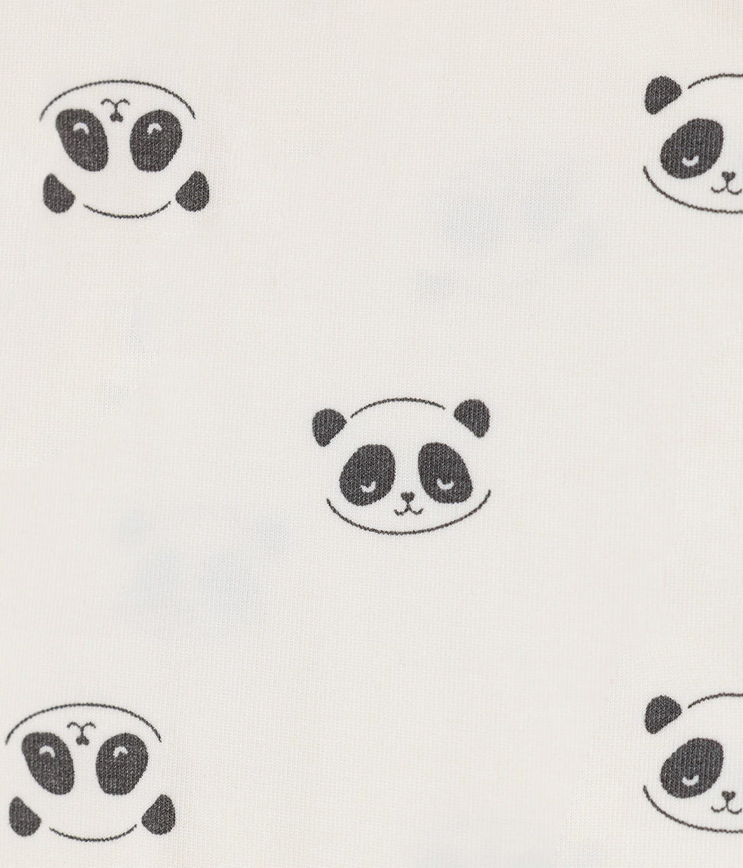 Kids Pajama Set Long Sleeve Snug Fit Viscose from Bamboo Cream Sleepy Pandas