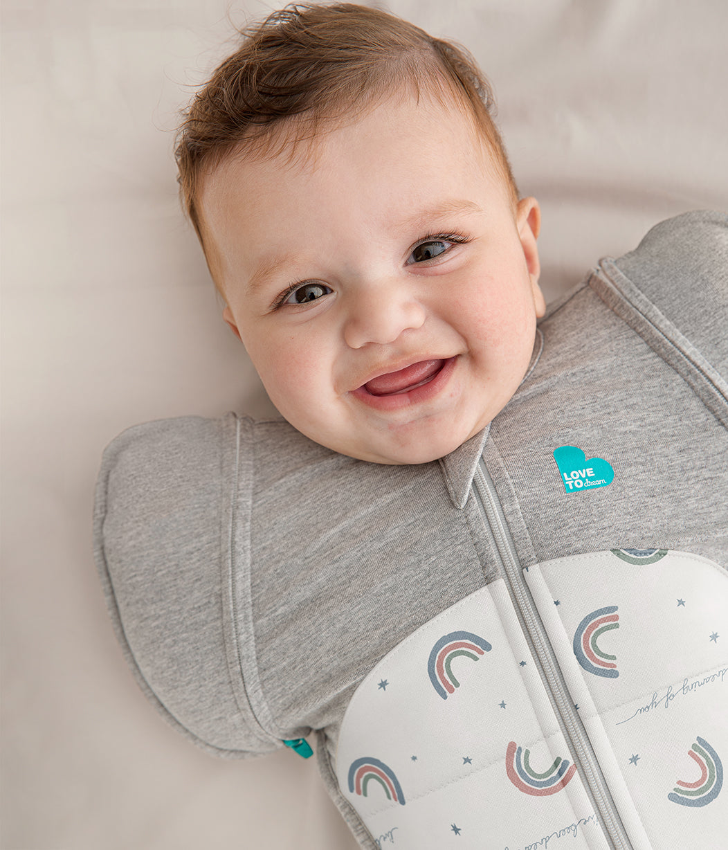 Swaddle Up™ Transition Bag 2.5 TOG Cotton White Rainbow Dream
