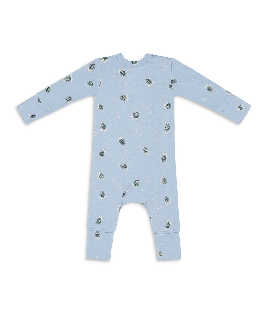 Romper Snug Fit Viscose from Bamboo Mist Blue Turtally