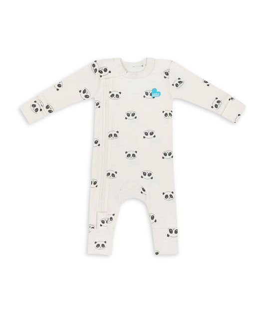 Romper Snug Fit Viscose from Bamboo Cream Sleepy Pandas