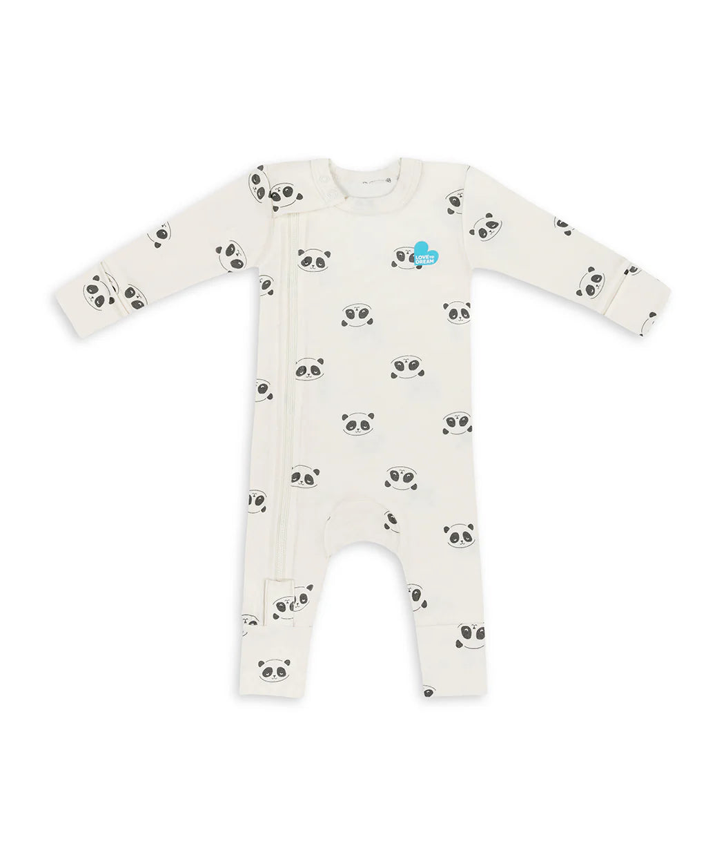 Swaddle Up & Romper Bundle | 2.5 TOG | Rose Pebble | Cream Sleepy Pandas
