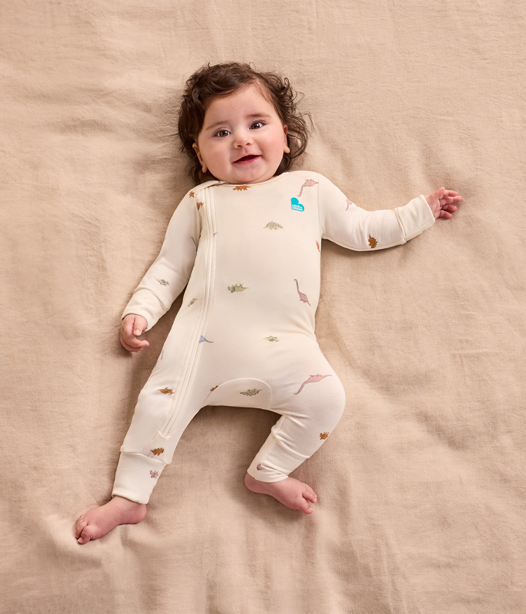 Romper Snug Fit Viscose from Bamboo Cream Dino Snore