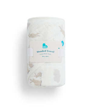 Hooded Towel Cotton Blend White Cloud Bunnies