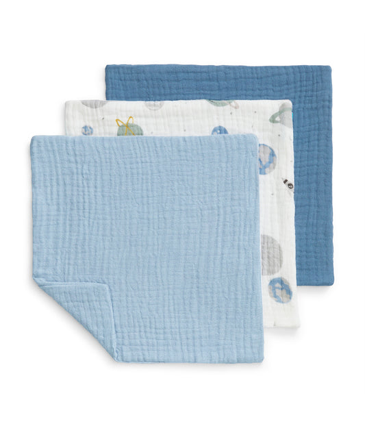 Wash Cloth 3 Pack Cotton Storm Blue Rocket