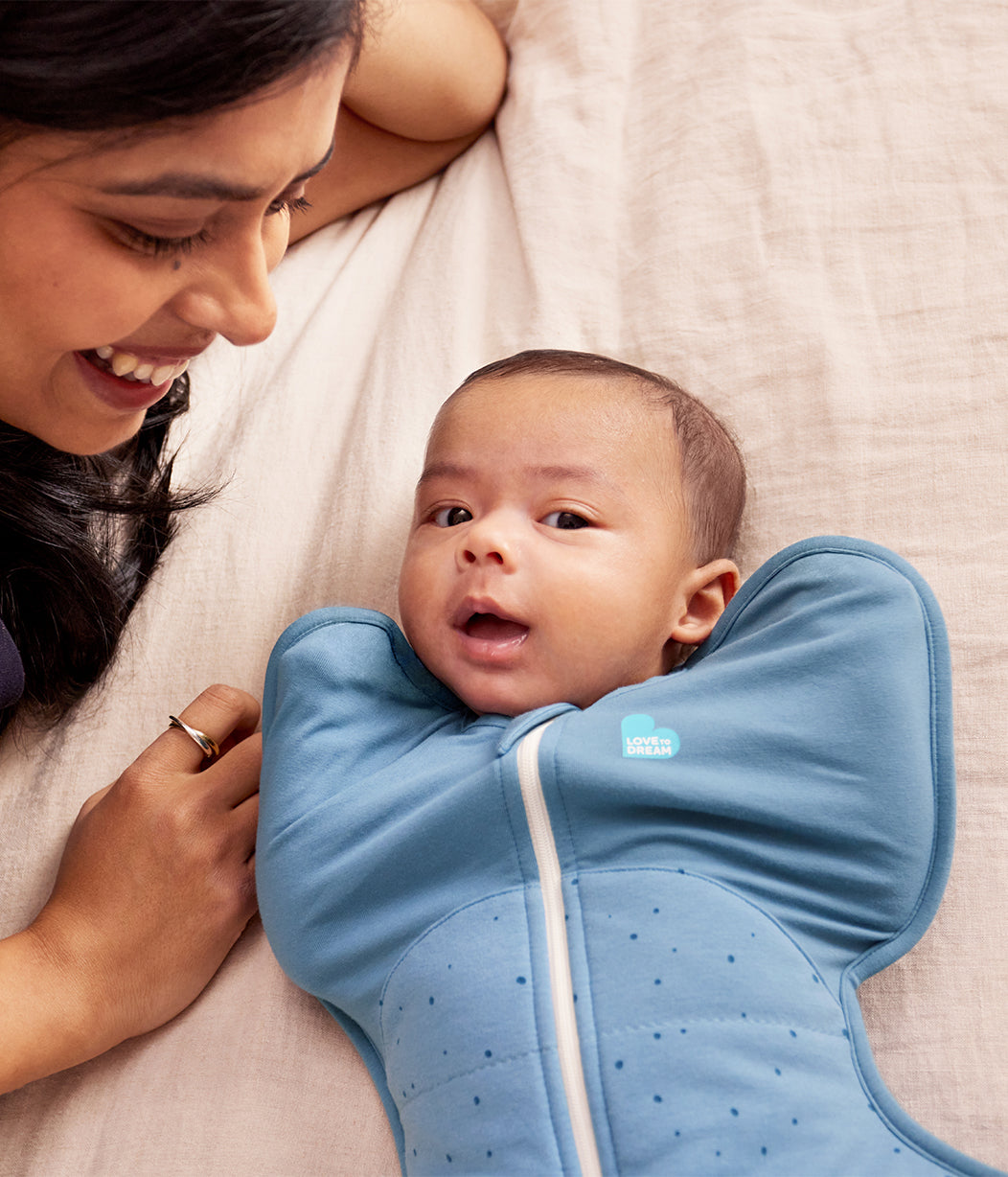 Swaddle Up™ 2.5 TOG Cotton Storm Blue Pebbles