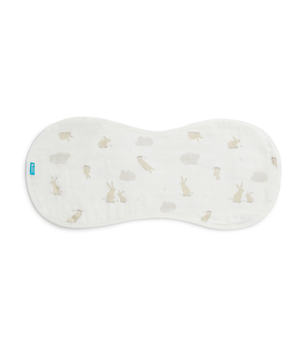 Burp Cloth 2 Pack Cotton White Cloud Bunnies