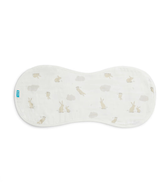 Burp Cloth 2 Pack Cotton White Cloud Bunnies