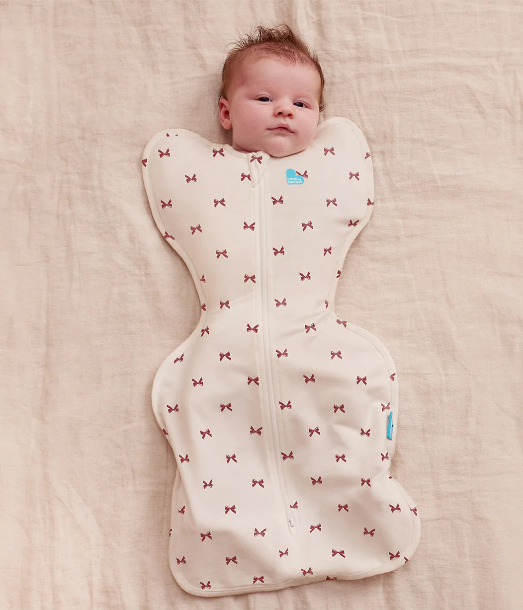 Swaddle Up & Romper Bundle | 1.0 TOG | Bamboo | Cream Bows