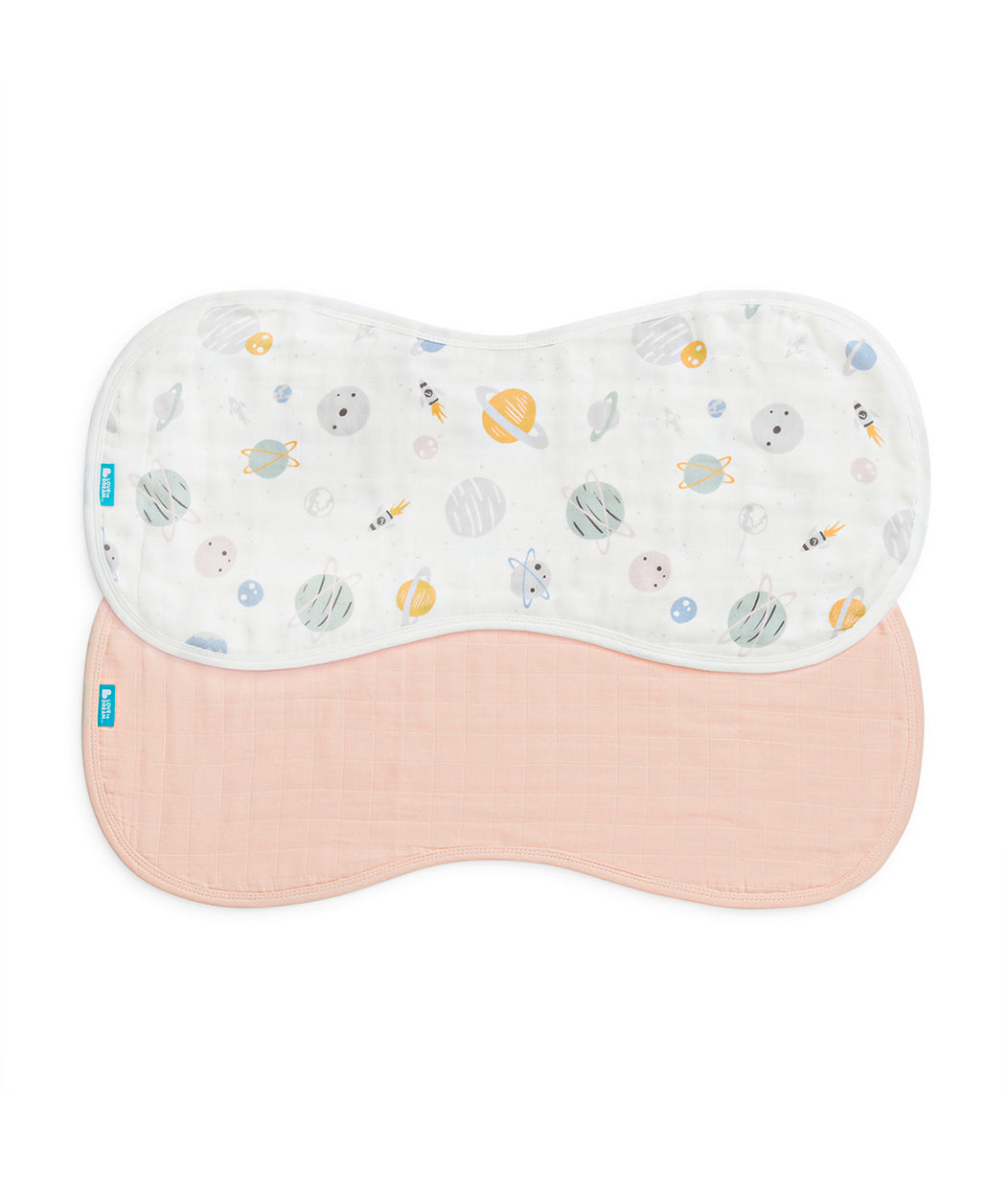 Burp Cloth 2 Pack Cotton Blush Rocket