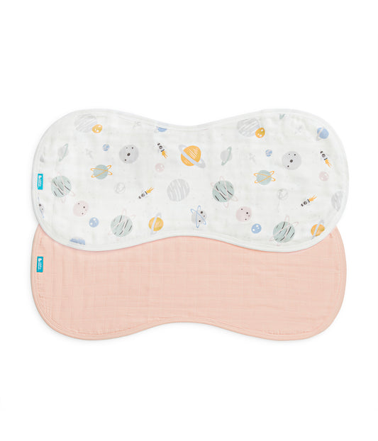Burp Cloth 2 Pack Cotton Blush Rocket