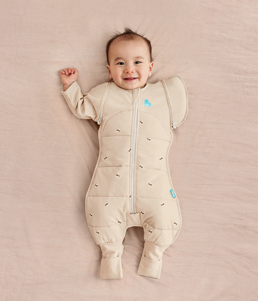 Swaddle Up™ 2-in-1 Transition Suit 2.5 TOG Cotton Oatmeal Bees