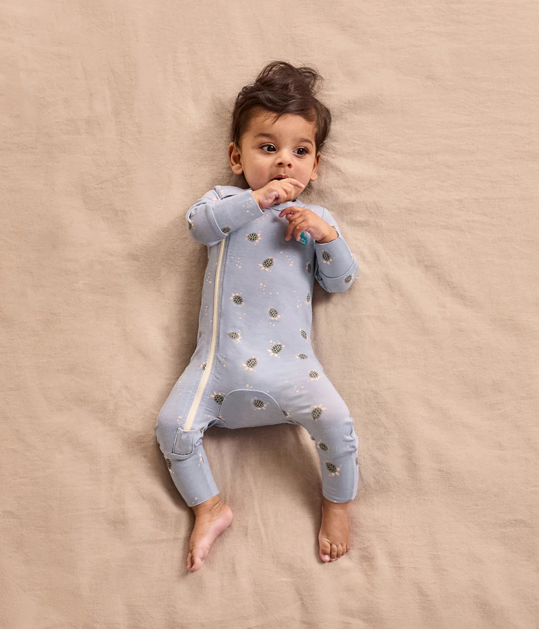Swaddle Up & Romper Bundle | 2.5 TOG | Blue Pebbles | Blue Turtally
