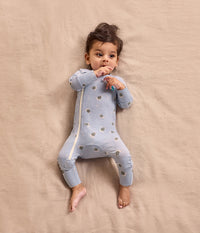 Romper Snug Fit Viscose from Bamboo Mist Blue Turtally