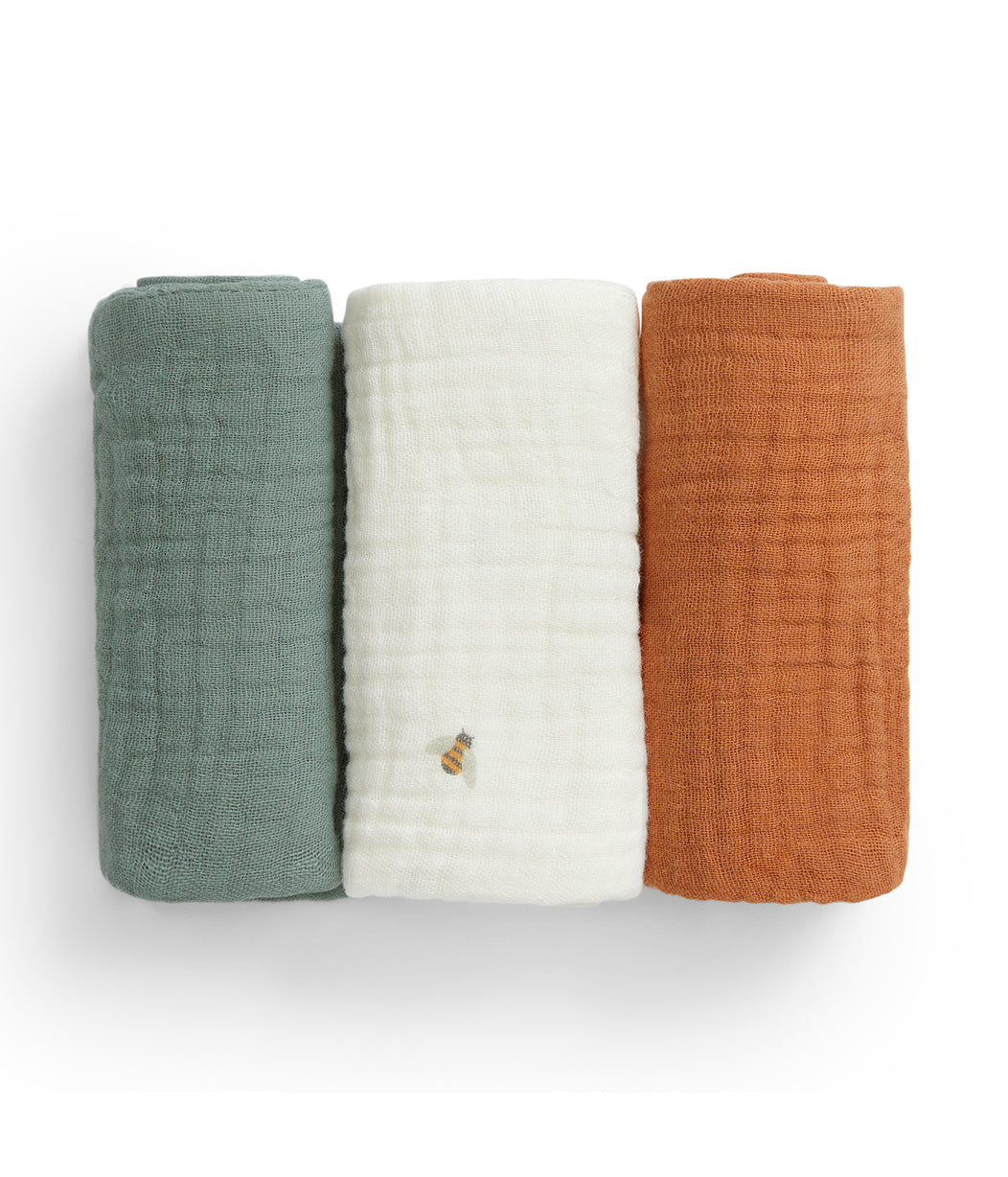 Wash Cloth 3 Pack Cotton Sage Bees