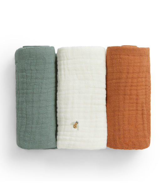 Wash Cloth 3 Pack Cotton Sage Bees