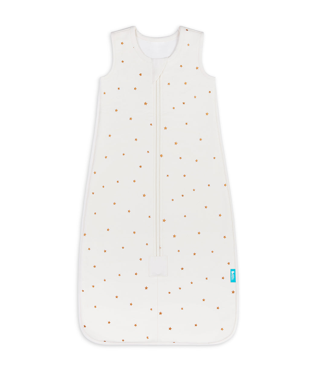 Sleep Bag Sleeveless 1.5 TOG Cotton Fleece Buff Twinkle Embroidery