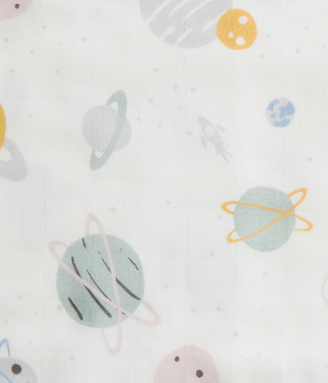 Burp Cloth 2 Pack Cotton Mist Blue Rocket