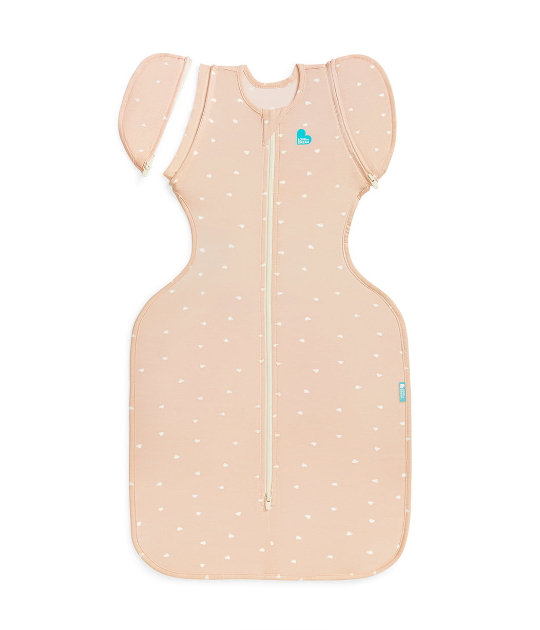 Swaddle Up™ 2-in-1 Transition Bag 0.2 TOG Viscose from Bamboo Blush Hearts