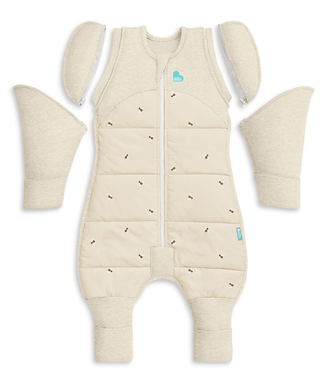 Swaddle Up™ 2-in-1 Transition Suit 2.5 TOG Cotton Oatmeal Bees