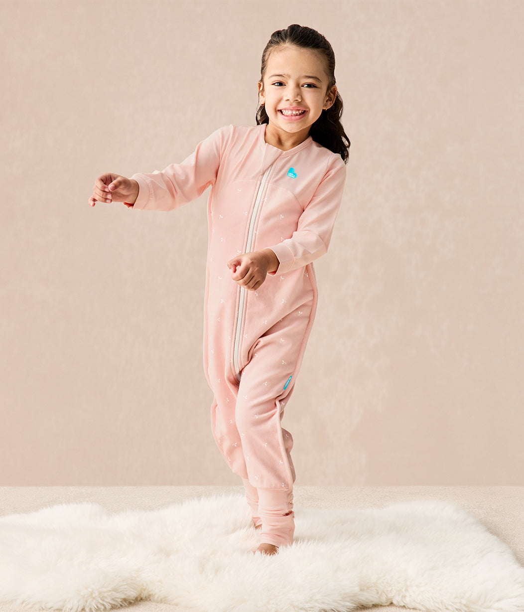 Sleep Suit Long Sleeve 1.5 TOG Cotton Fleece Blush Twigs