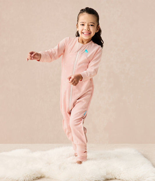 Sleep Suit Long Sleeve 1.5 TOG Cotton Fleece Blush Twigs