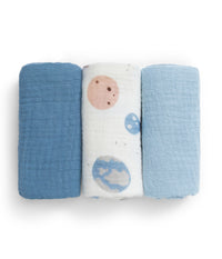 Wash Cloth 3 Pack Cotton Storm Blue Rocket