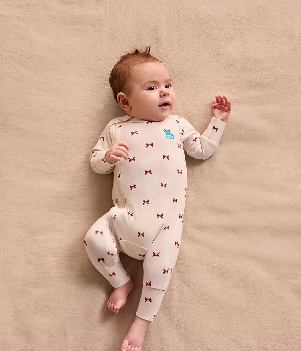 Swaddle Up & Romper Bundle | 3.5 TOG | Navy Quilting | Cream Bows