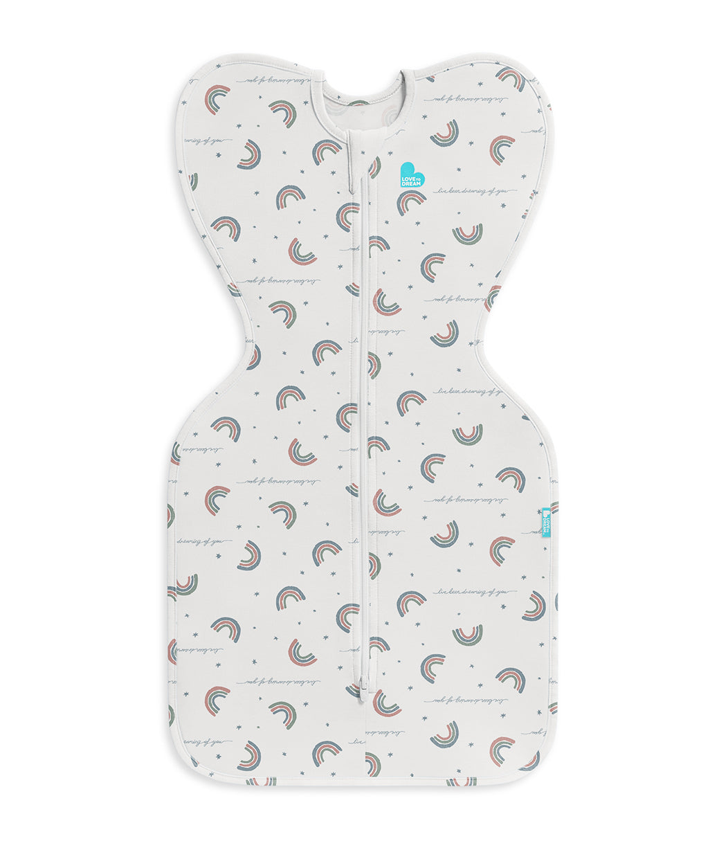 Swaddle Up™ 1.0 TOG Cotton White Rainbow Dream