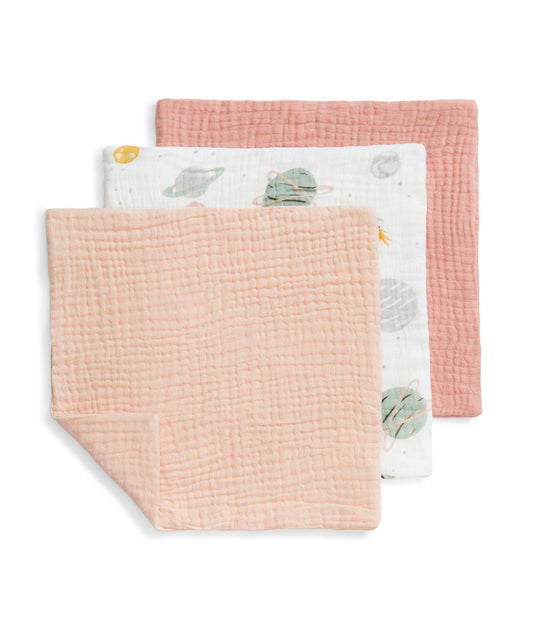 Wash Cloth 3 Pack Cotton Blush Rocket