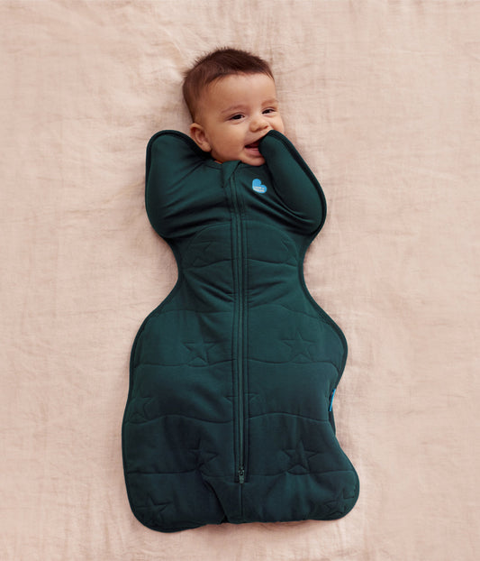 Swaddle Up & Romper Bundle | 3.5 TOG | Forest Star | Tan Party Pop
