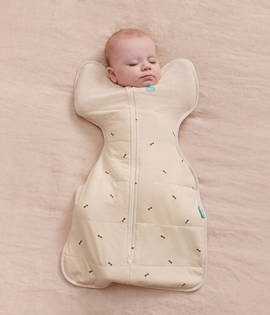 Swaddle Up & Romper Bundle | 2.5 TOG | Oatmeal Bees | Deep Olive